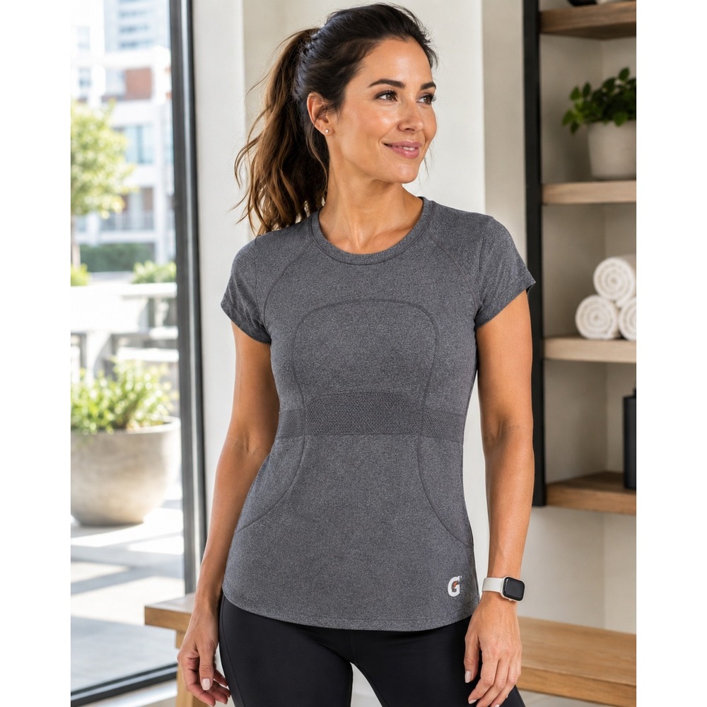 Lululemon Swiftly Tech Short Sleeve Crew Top Womens 10 Gray Seamless Running